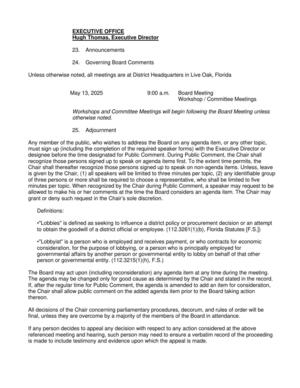 [Executive Office & Governing Board Comments]
