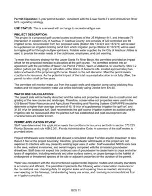[Permit Expiration: 5-year permit duration, consistent with the Lower Santa Fe and Ichetucknee River MFL regulatory strategy.]