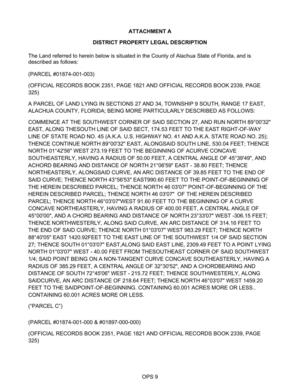 [DISTRICT PROPERTY LEGAL DESCRIPTION]