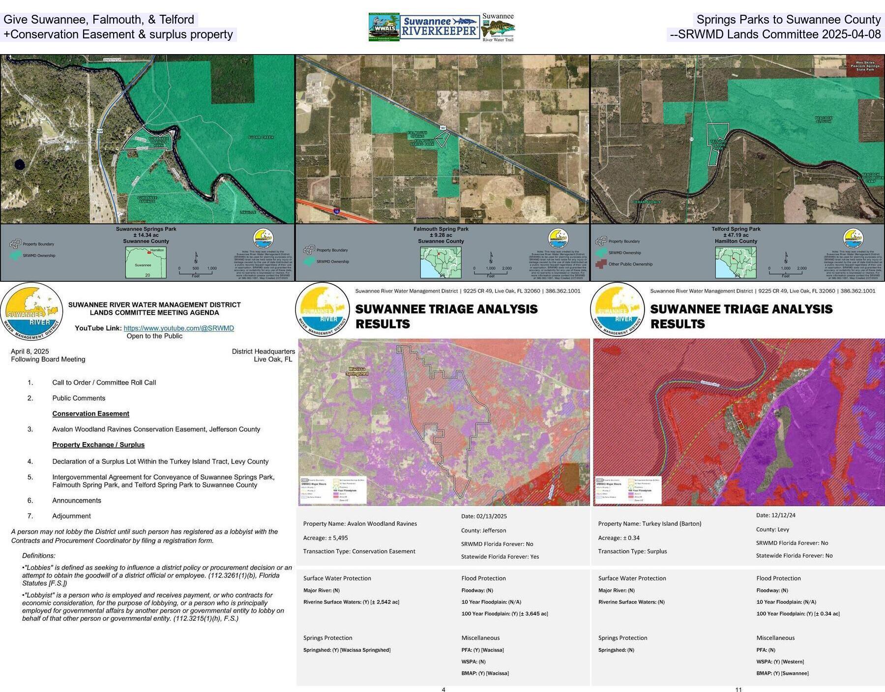 [Collage, SRWMD Lands Committee 2025-04-08]