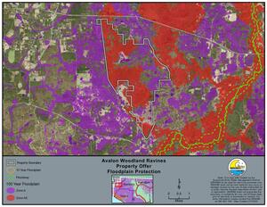 [Map: Floodplain Protection, Avalon Woodland Ravines]