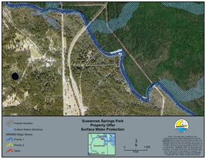[Map: Surface Water Protection, Suwannee Springs Park]