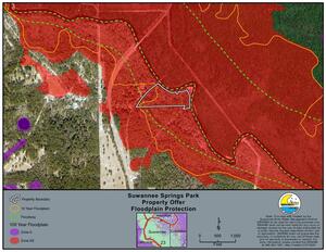 [Map: Floodplain Protection, Suwannee Springs Park]