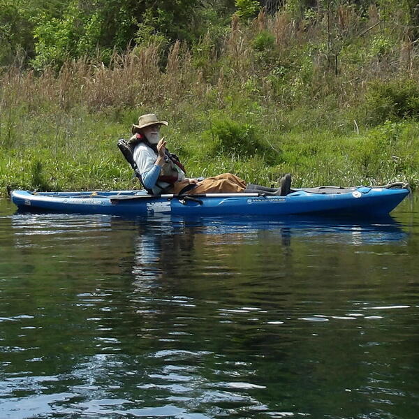[John S. Quarterman, Suwannee Riverkeeper, Ichetucknee River --Janet Martin]