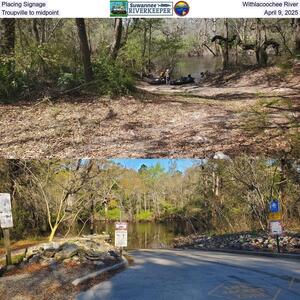 [Placing Signage, Withlacoochee River, Troupville to midpoint, April 9, 2025]