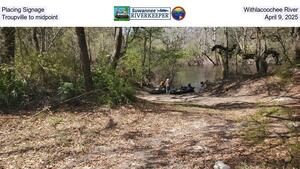 [Placing Signage, Withlacoochee River, Troupville to midpoint, April 9, 2025]