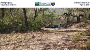 [Placing Signage, Withlacoochee River, Troupville to midpoint, April 9, 2025]