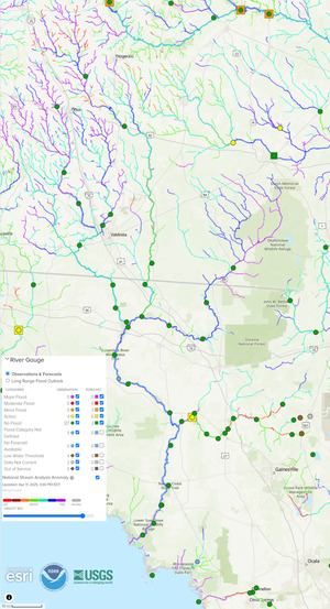 [Map: NOAA Gauges 2025-04-11]