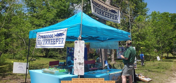 Shirley Kokidko at WWALS Booth, 2025-04-12, A Day in the Woods, GFEC --jsq for WWALS