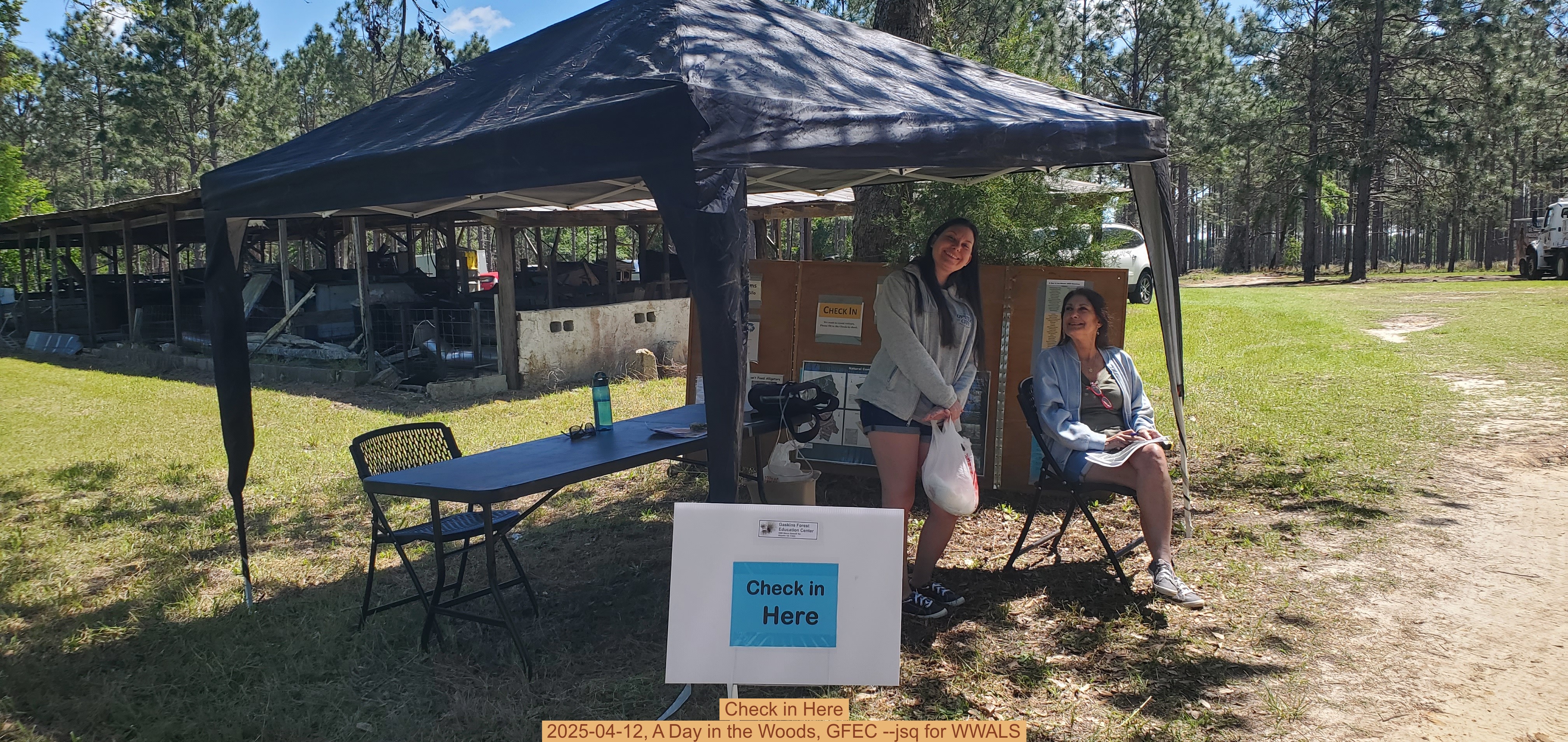 Check in Here, 2025-04-12, A Day in the Woods, GFEC --jsq for WWALS