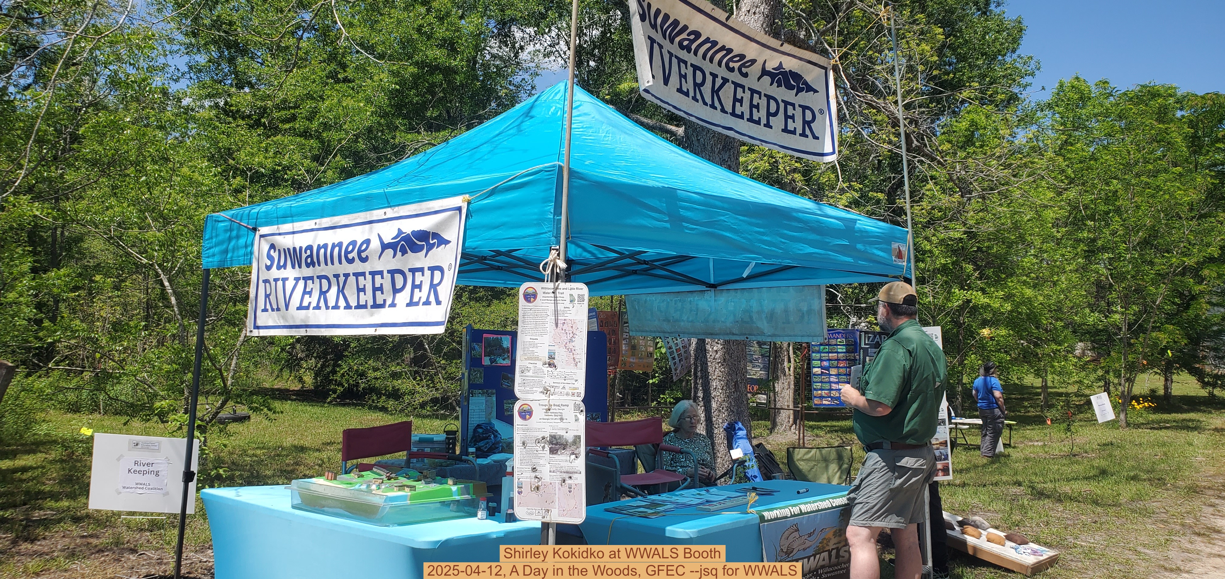 Shirley Kokidko at WWALS Booth, 2025-04-12, A Day in the Woods, GFEC --jsq for WWALS