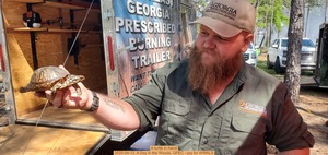 [A turtle in hand, 2025-04-12, A Day in the Woods, GFEC --jsq for WWALS]