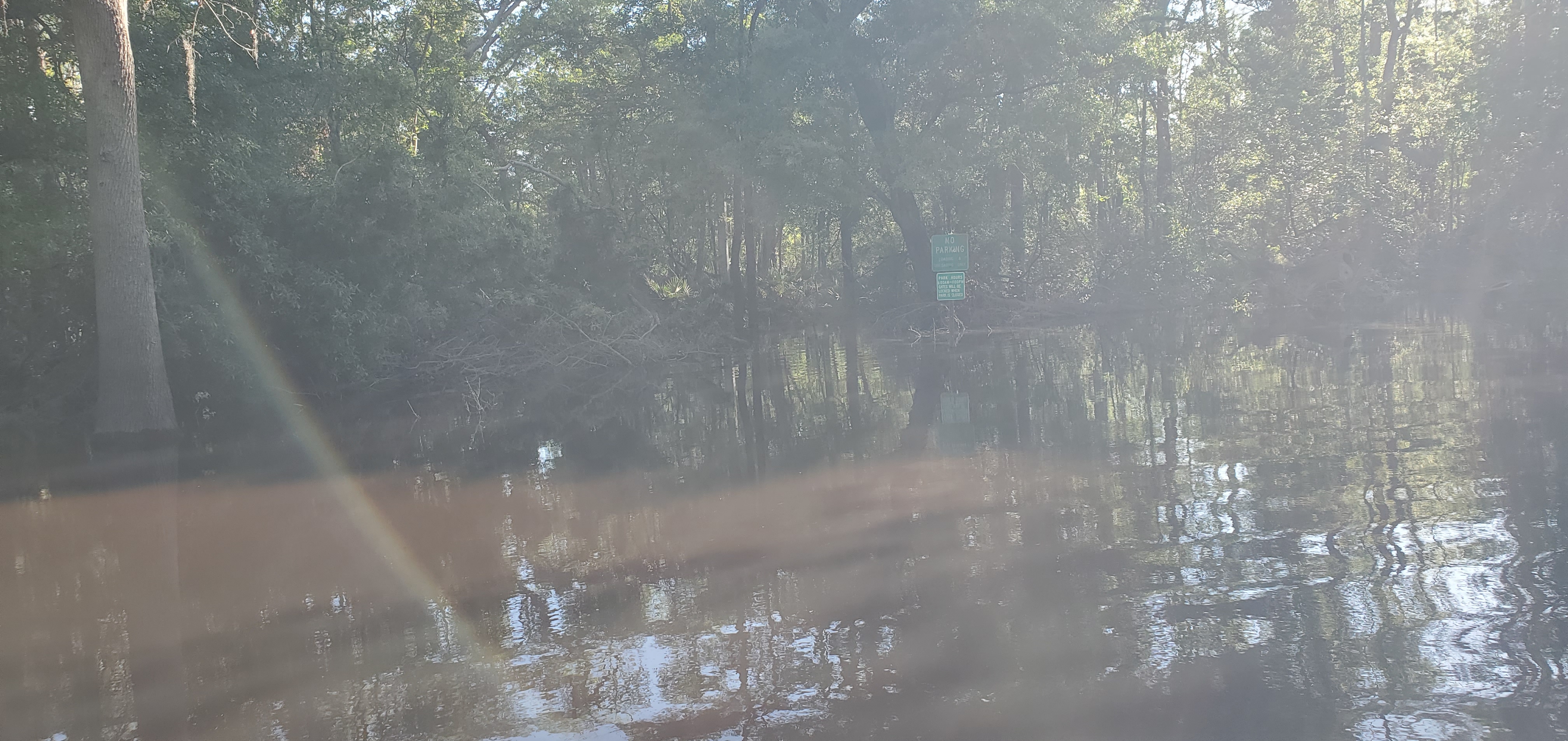 No Parking sign in the water, 09:19:16, 30.8867933, -83.3232110