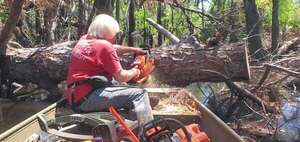 [Movie: Husqvarna some more big pine segments, 13:36:23, 30.8666261, -83.3206004 (74M)]