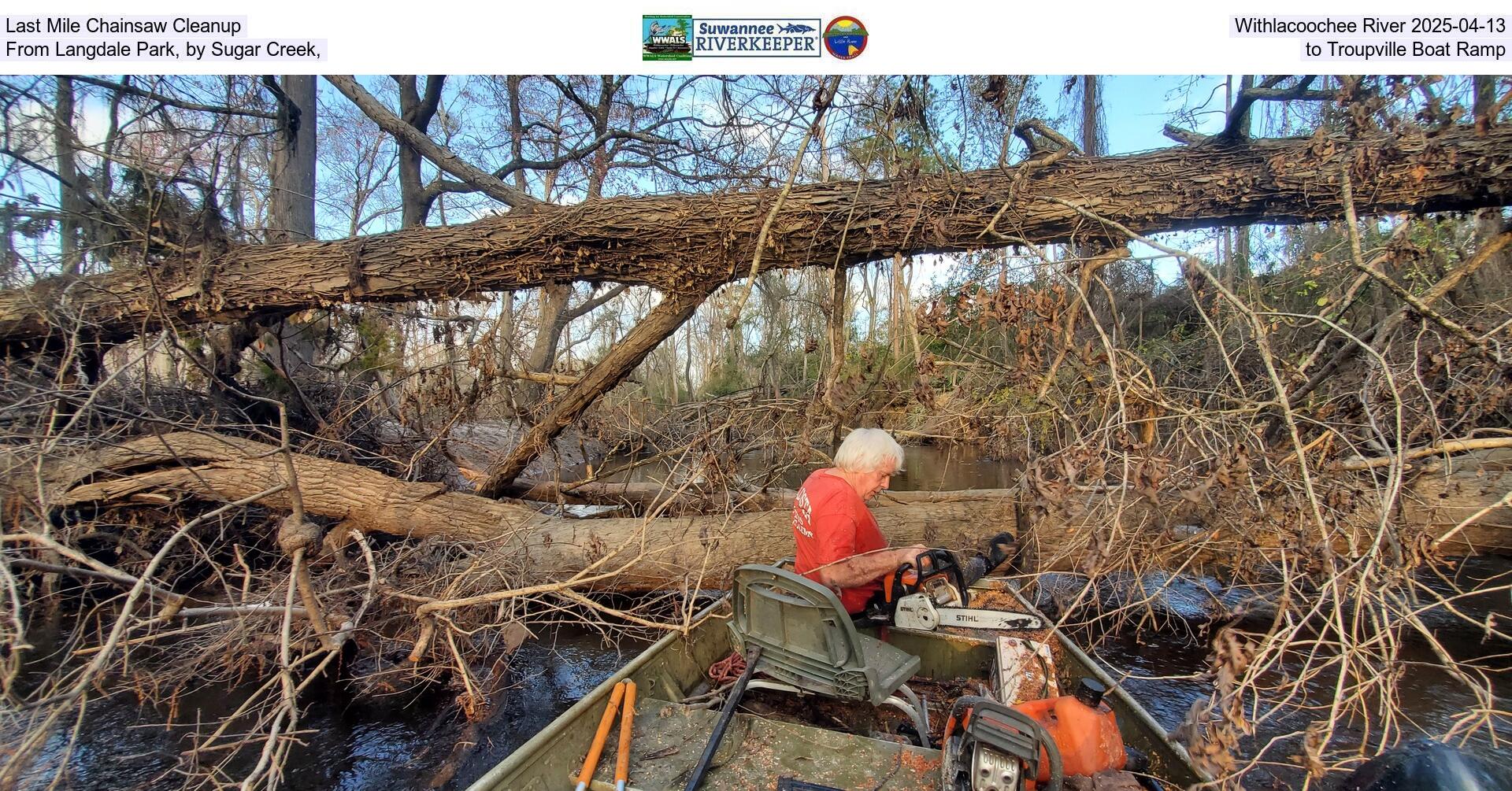 [Last Mile Chainsaw Cleanup, Withlacoochee River 2025-04-13, From Langdale Park, by Sugar Creek, to Troupville Boat Ramp]