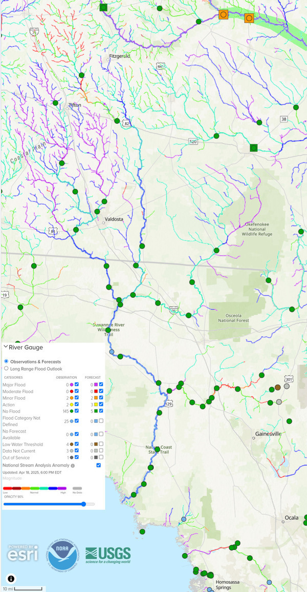 [Map: NOAA Gauges 2025-04-18]