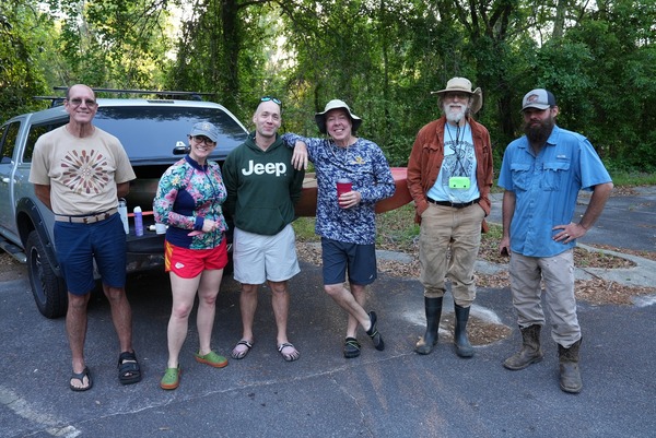 [Steve Fessler (l.), Mayor (c.), Suwannee Riverkeeper John S. Quarterman, others --Catherine Ammons]