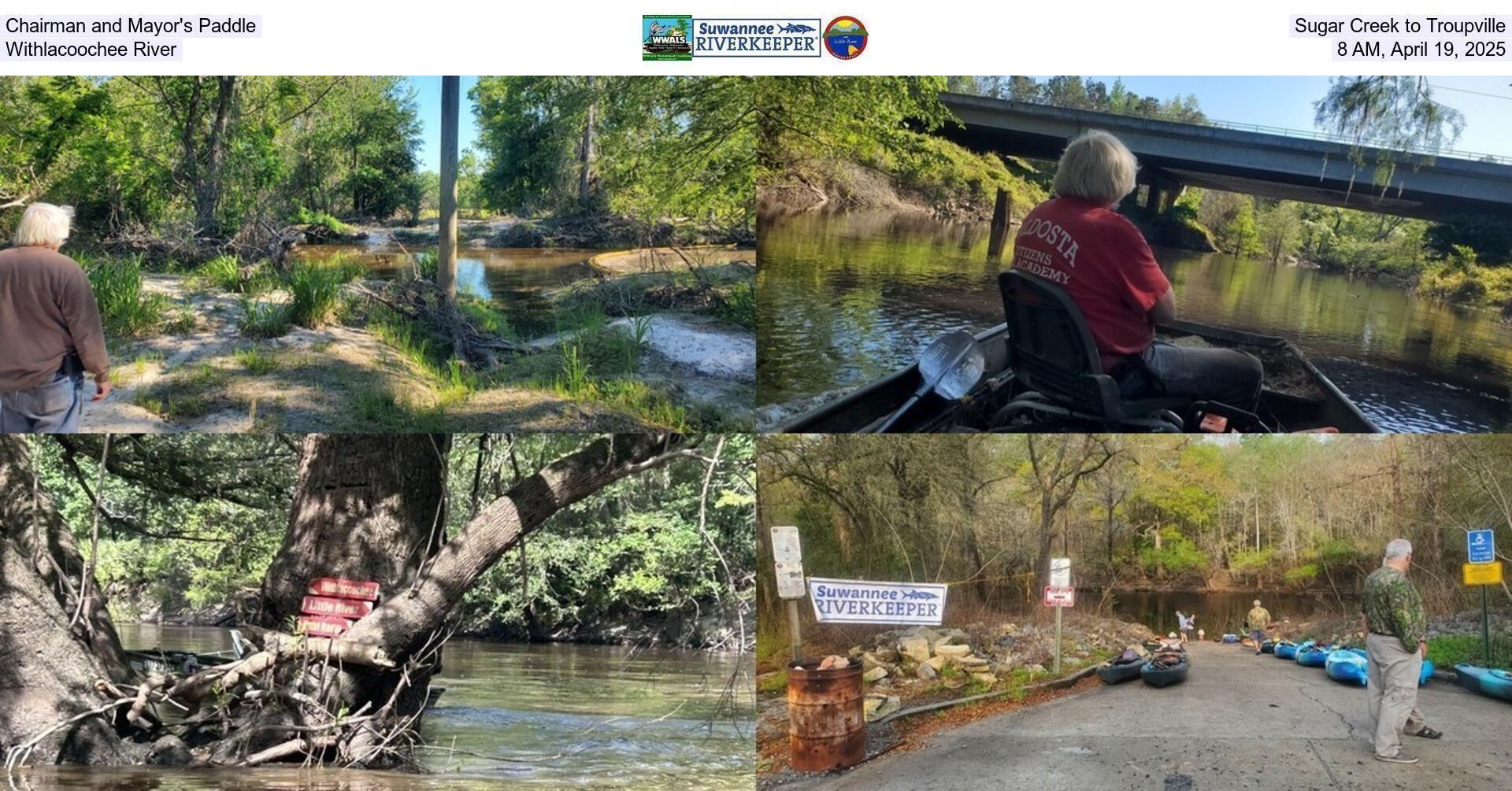 [Chairman and Mayor's Paddle, Sugar Creek to Troupville, Withlacoochee River, 8 AM, April 19, 2025]