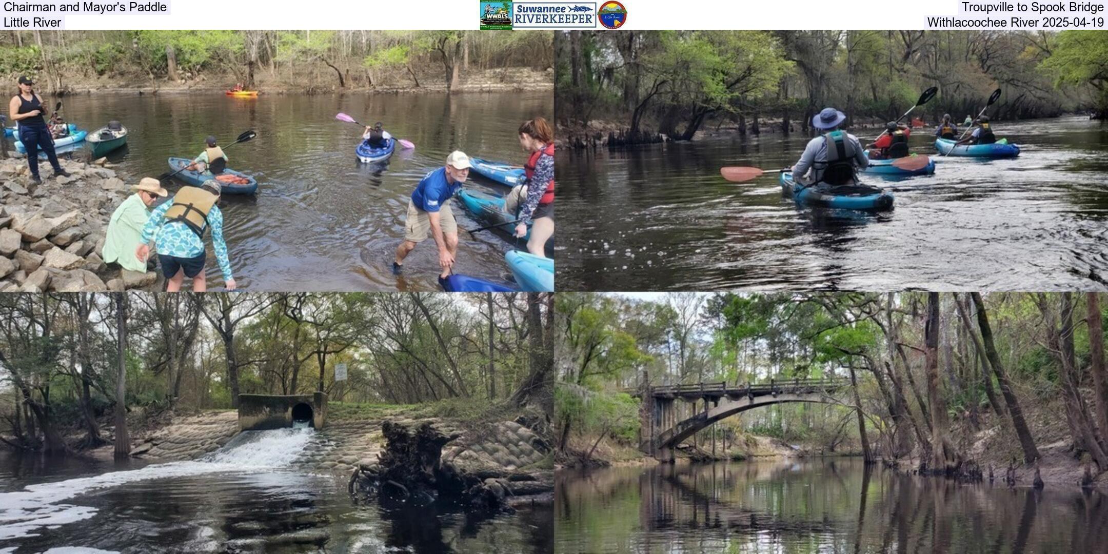 Chairman and Mayor's Paddle, Troupville to Spook Bridge, Little River, Withlacoochee River 2025-04-19