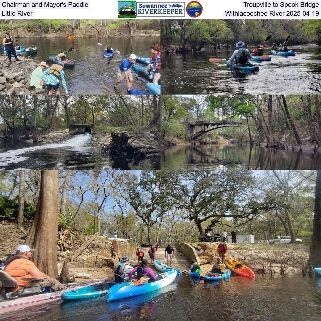 Chairman and Mayor's Paddle, Troupville to Spook Bridge, Little River, Withlacoochee River 2025-04-19