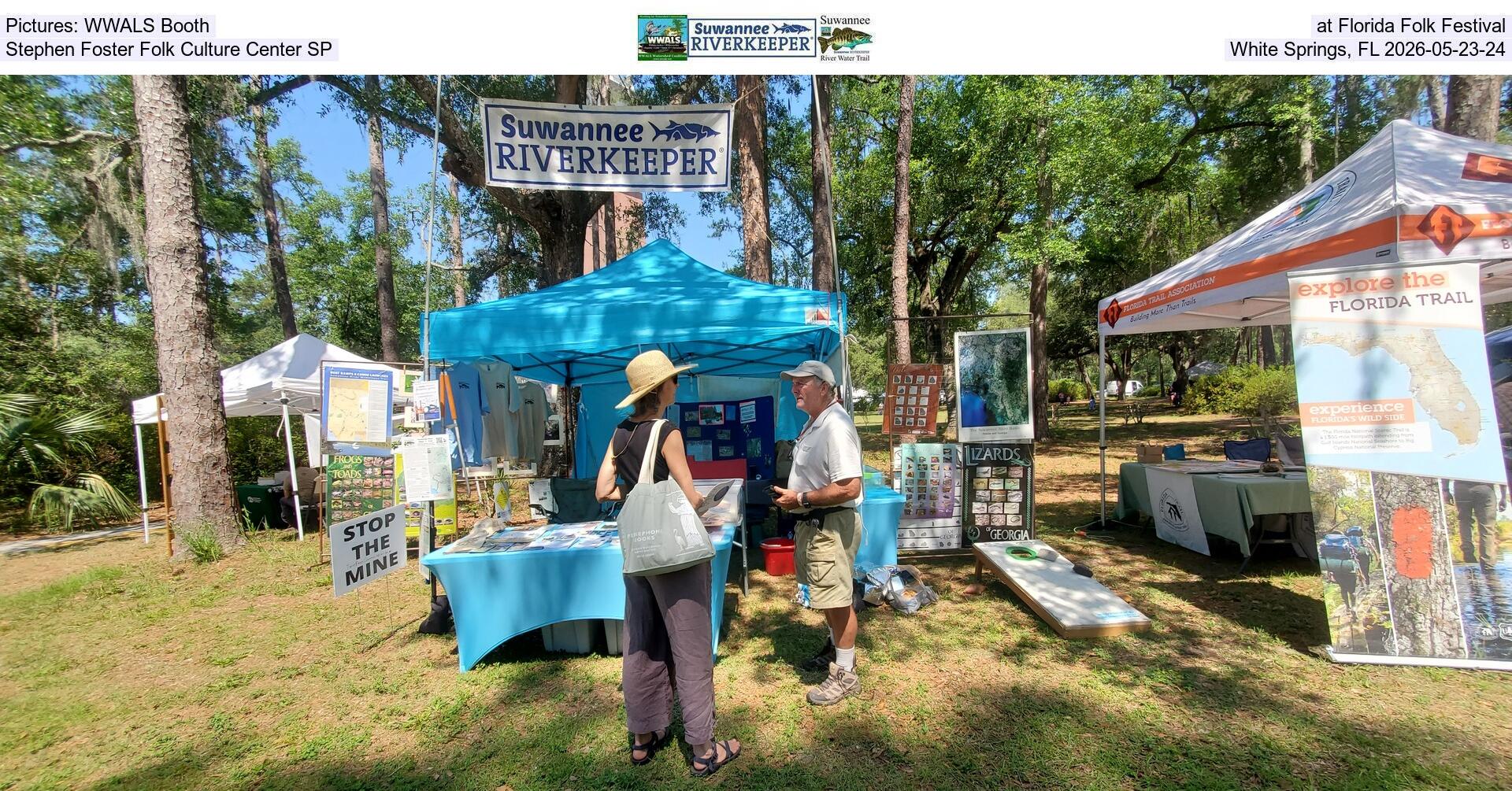 Pictures: WWALS Booth at Florida Folk Festival, Stephen Foster Folk Culture Center SP, White Springs, FL 2026-05-23-24