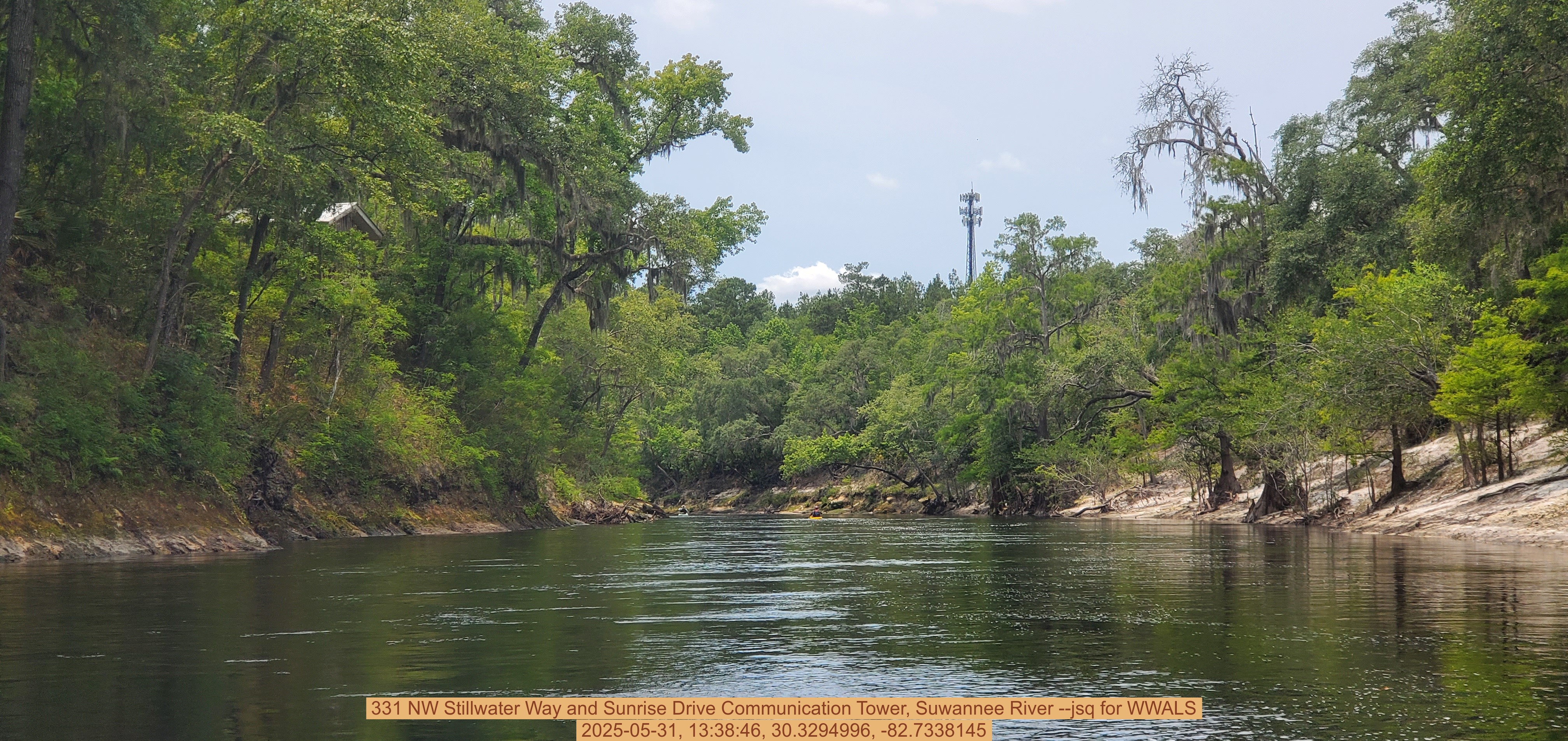 331 NW Stillwater Way and Sunrise Drive Communication Tower, Suwannee River --jsq for WWALS, 2025-05-31, 13:38:46, 30.3294996, -82.7338145