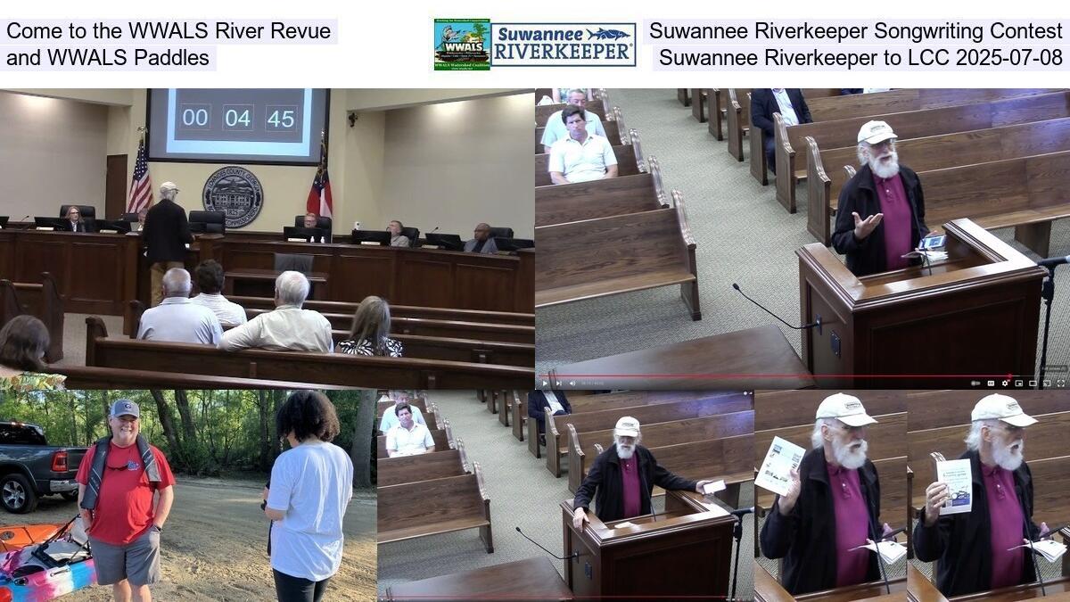 Come to the WWALS River Revue, Suwannee Riverkeeper Songwriting Contest, and WWALS Paddles, Suwannee Riverkeeper to LCC 2025-07-08