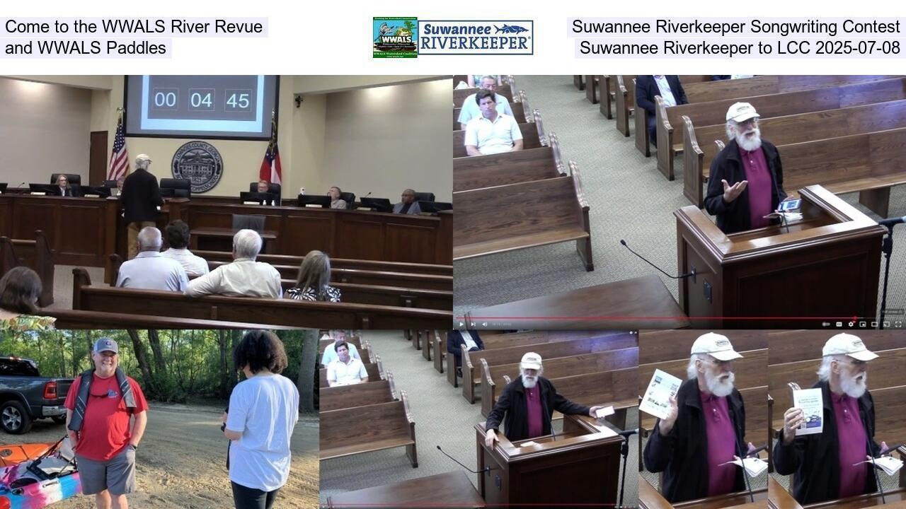Come to the WWALS River Revue, Suwannee Riverkeeper Songwriting Contest, and WWALS Paddles, Suwannee Riverkeeper to LCC 2025-07-08