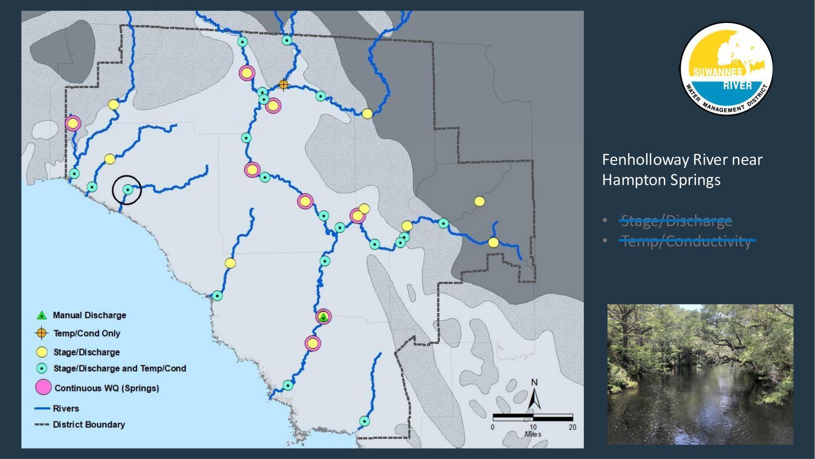 No Stage/Discharge or Temp/Conductivity for Fenholloway River near Hampton Springs