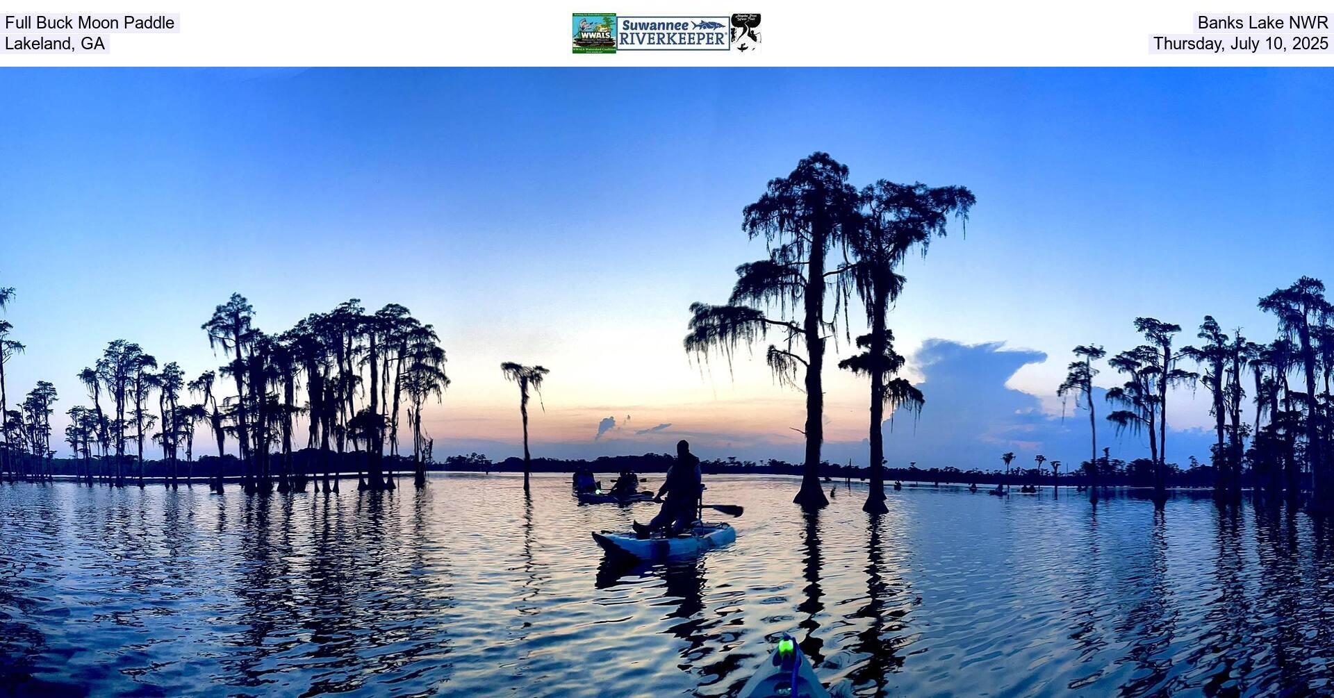 [Full Buck Moon Paddle, Banks Lake NWR, Lakeland, GA, Thursday, July 10, 2025]