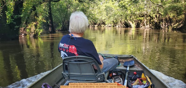 Heading down the Little River to the Confluence, 2025:07:12 09:46:02, 30.8503819, -83.3483971 --jsq for WWALS