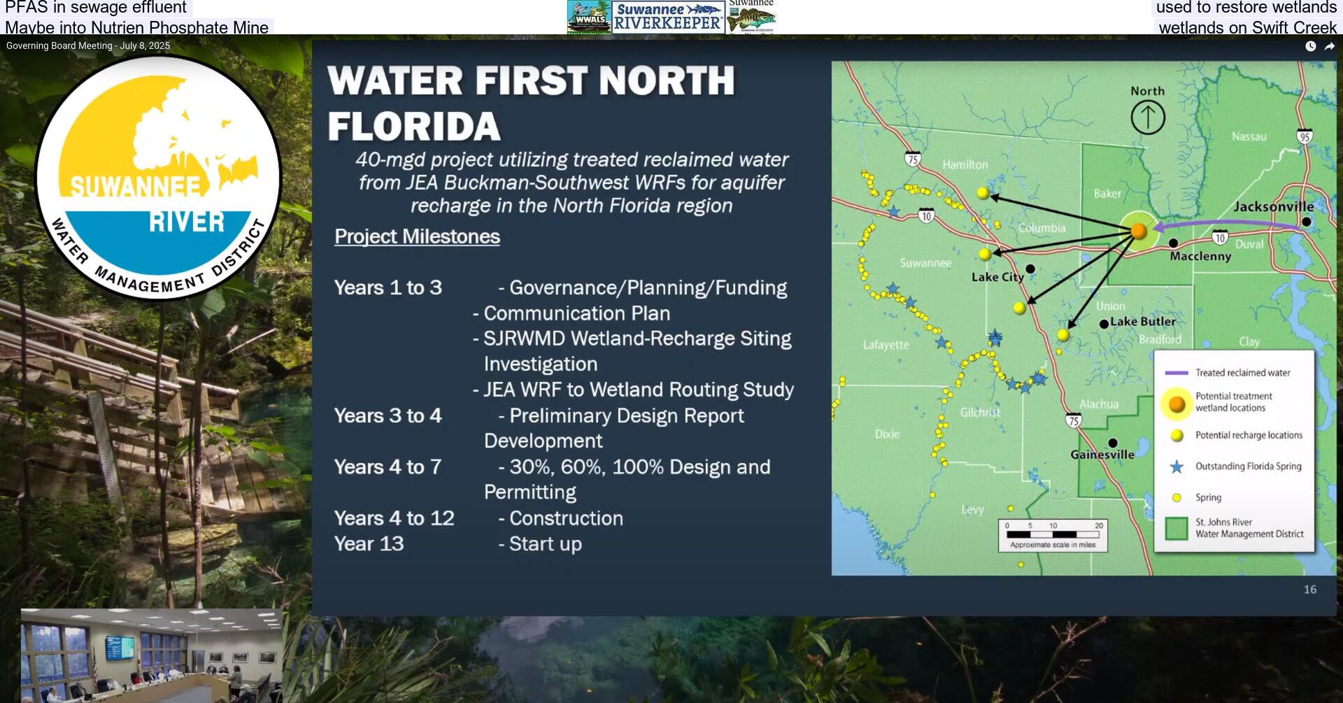 [PFAS in sewage effluent used to restore wetlands, Maybe into Nutrien Phosphate Mine wetlands on Swift Creek]