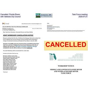 [Cancelled: Florida Rivers, Task Force meeting, with Valdosta City Council, 2025-07-21]