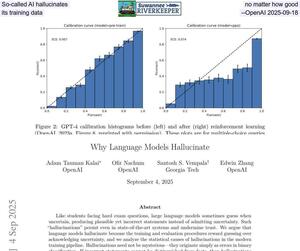 [So-called AI hallucinates, no matter how good its training data --OpenAI 2025-09-18]