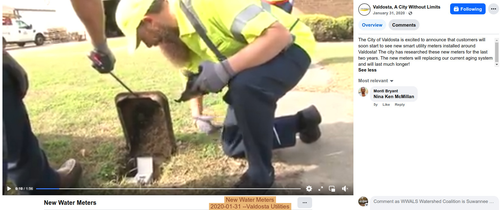 New Water Meters, 2020-01-31 --Valdosta Utilities