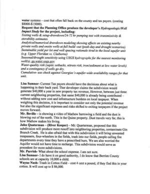 [Request for Hydrogeologic/Well Impact Study, Lisa Sumner, Mr. Beville, John Qua[r]terman, Mr. Parrish, Wayne Nash, 2025-09-18 --Berrien County Planning Commission]