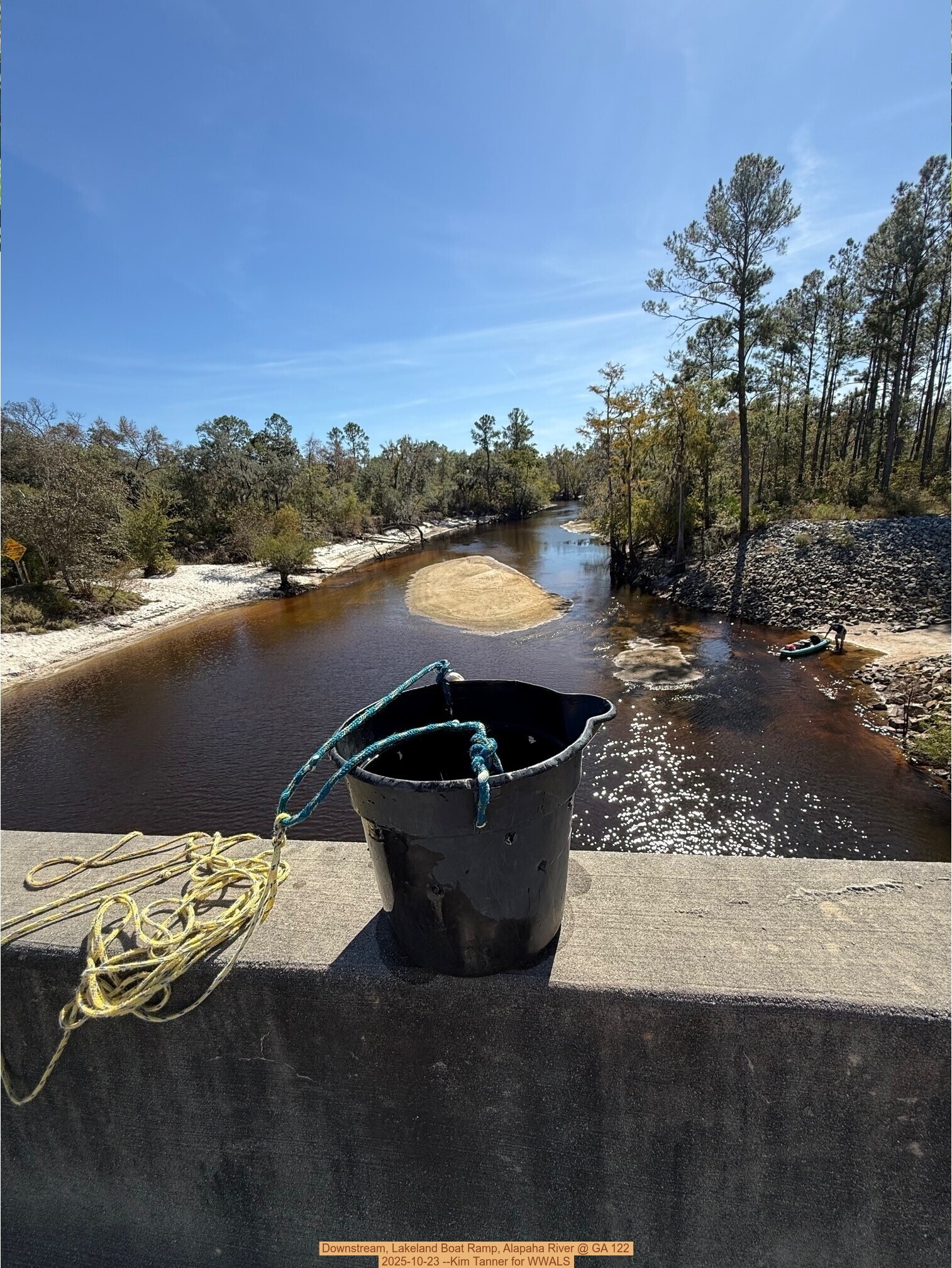 Downstream, Lakeland Boat Ramp, Alapaha River @ GA 122 2025-10-23 --Kim Tanner for WWALS