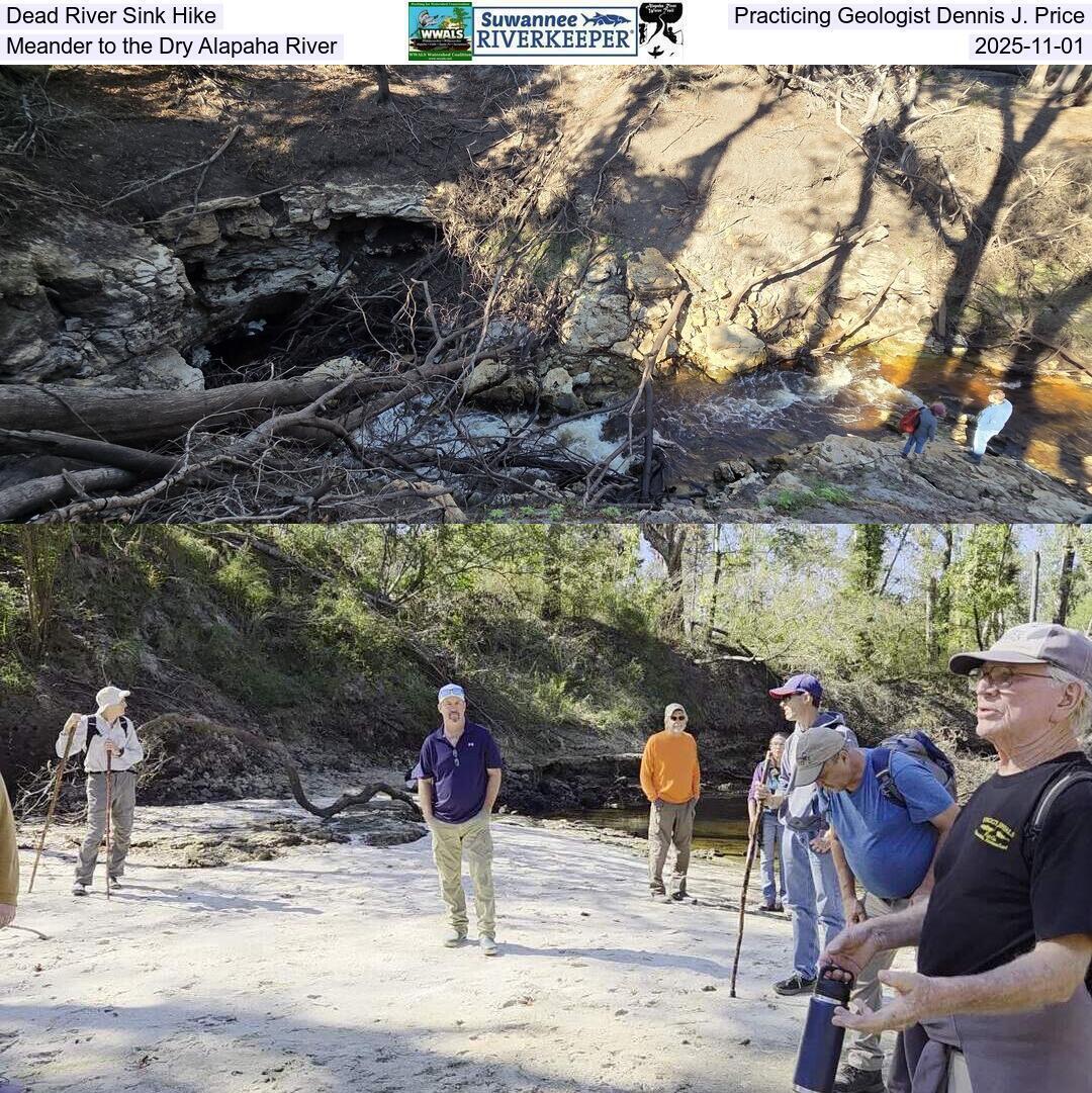 Dead River Sink Hike, Practicing Geologist Dennis J. Price, Meander to the Dry Alapaha River, 2025-11-01