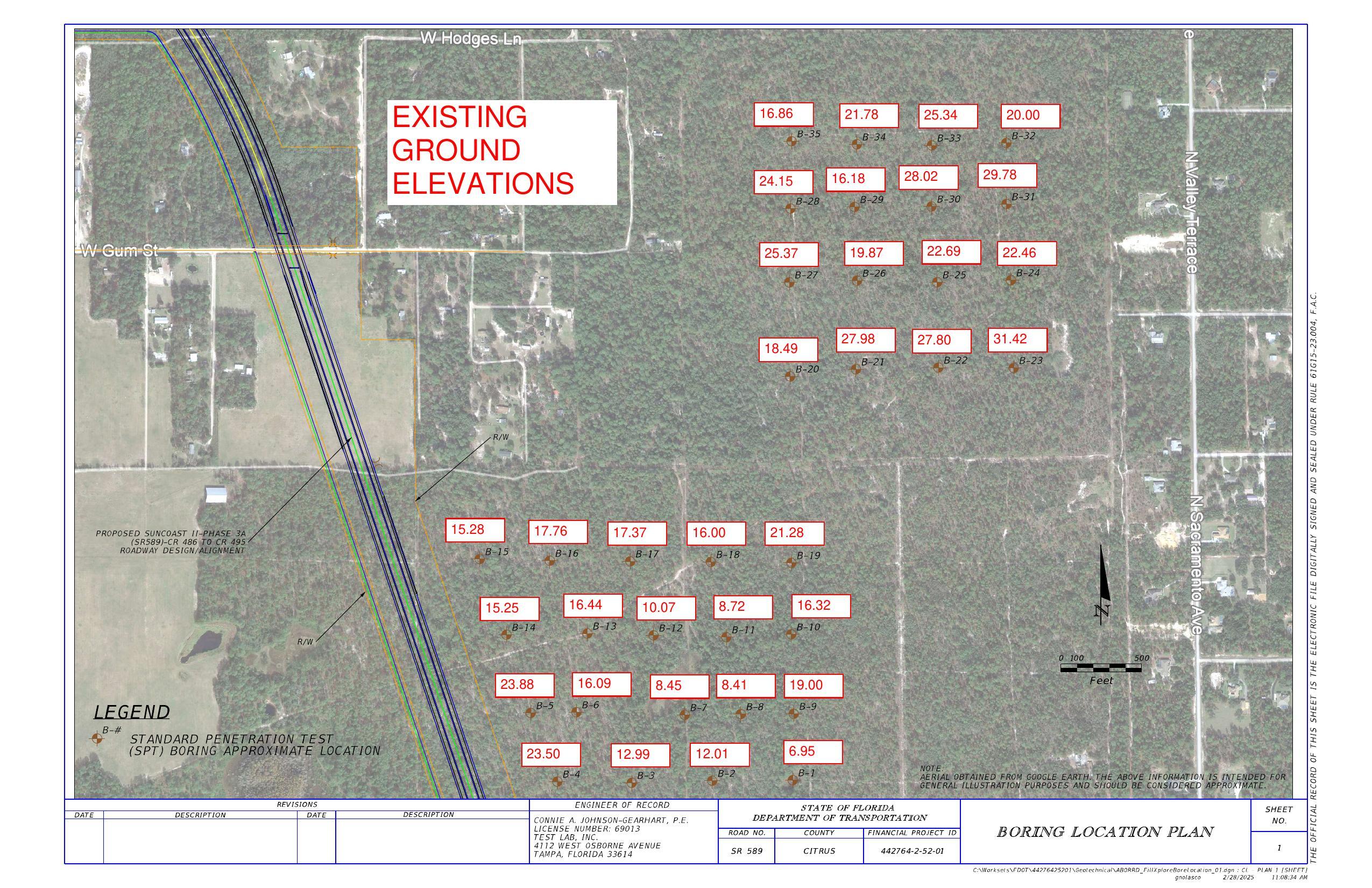 Map: Existing Ground Elevations