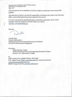 [If the activities are not in compliance, you may be subject to enforcement action and possible penalties.]