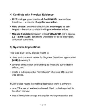 [4) Conflicts with Physical Evidence 5) Systemic Implications]