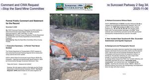 [Comment and CWA Request, re Suncoast Parkway 2 Seg 3A --Stop the Sand Mine Committee, 2025-11-06]