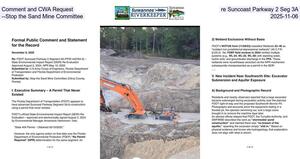 [Comment and CWA Request, re Suncoast Parkway 2 Seg 3A --Stop the Sand Mine Committee, 2025-11-06]