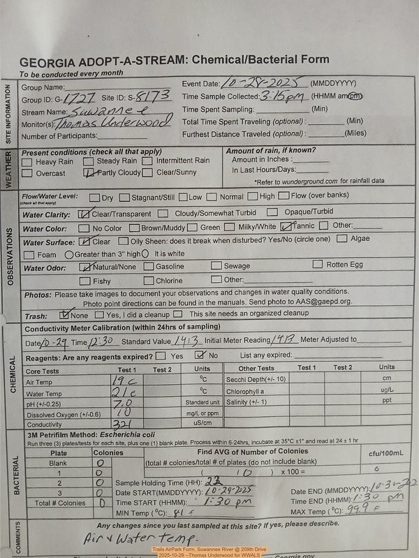 [Trails AirPark Form, Suwannee River @ 209th Drive 2025-10-29 --Thomas Underwood for WWALS]