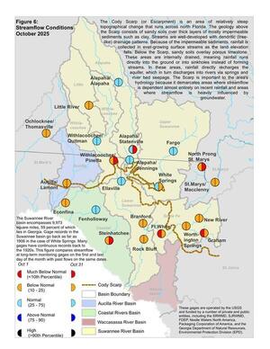 [Map: Figure 6: Streamflow Conditions October 2025]