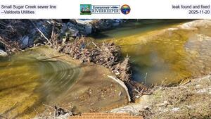 [Small Sugar Creek sewer line leak found and fixed --Valdosta Utilities, 2025-11-20]