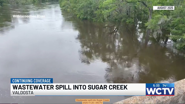 [Wastewater spill into Sugar Creek, 2025-11-20 --WCTV]