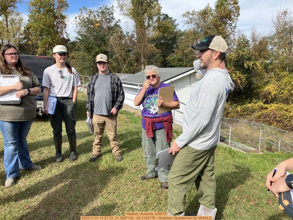 Heather, students, AAWTP, 2025:11:21 11:27:33, 31.3887194, -83.2182778 --Gretchen Quarterman for WWALS