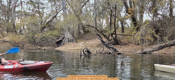 Langdale Rocky Ford Private Boat Ramp, 2025:11:22 16:00:37, 30.6797001, -83.4162434 --jsq for WWALS