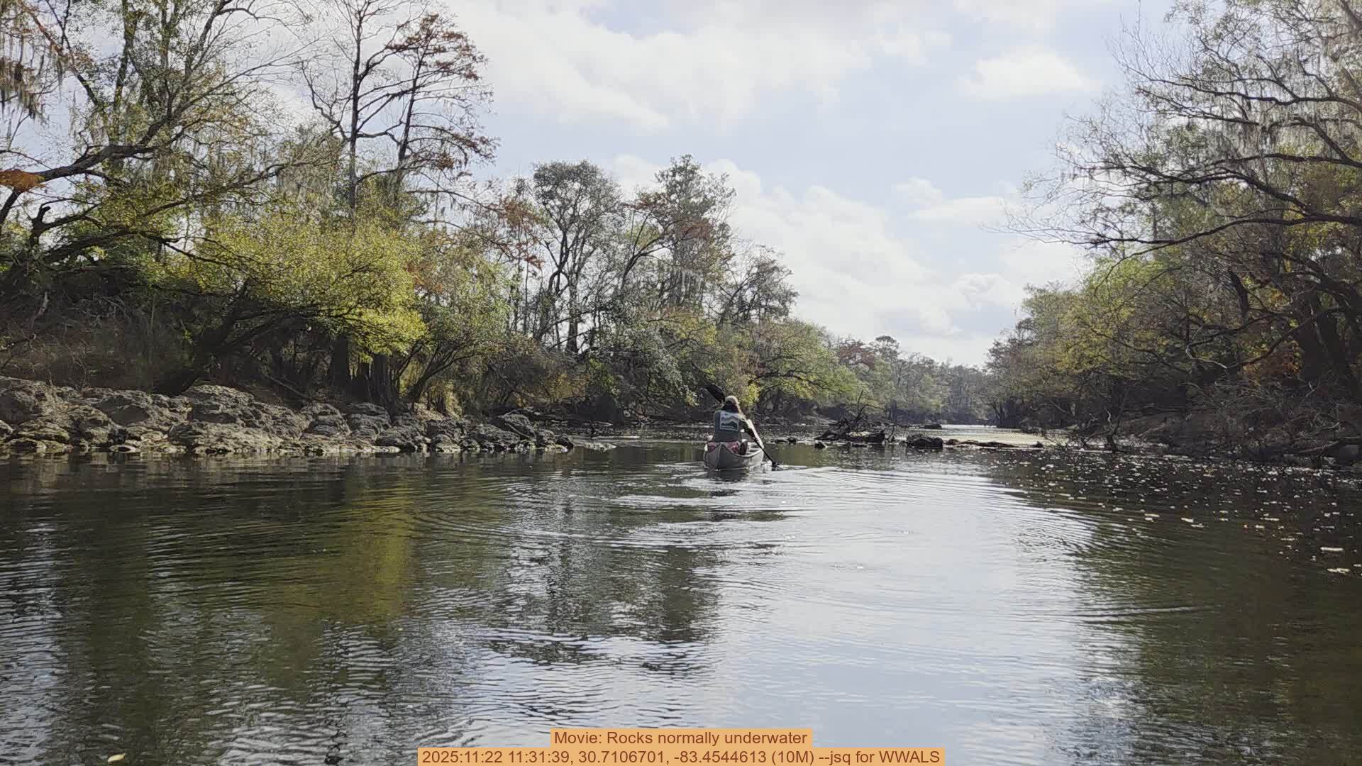 Movie: Rocks normally underwater, 2025:11:22 11:31:39, 30.7106701, -83.4544613 (10M) --jsq for WWALS